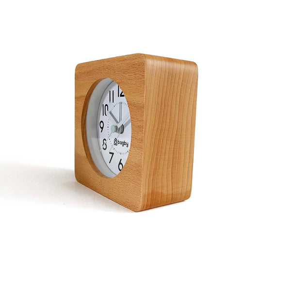 Wood-Frame Silent Analog Alarm Clock