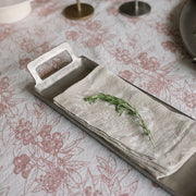 Pewter Finish Aluminum Serving Tray with Handles