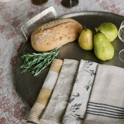 Round Pewter Aluminum Serving Tray
