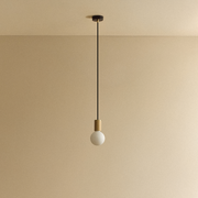Oak Pendant Light with Porcelain II LED Bulb