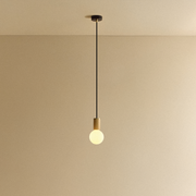 Oak Pendant Light with Porcelain II LED Bulb