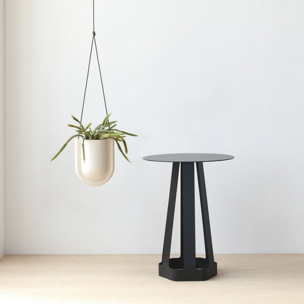 Powder-Coated Steel Round Side Table