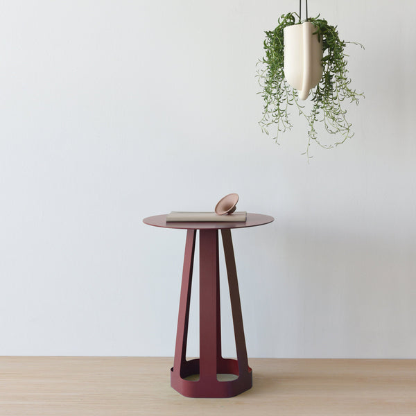 Powder-Coated Steel Round Side Table