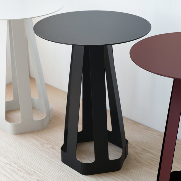 Powder-Coated Steel Round Side Table