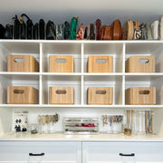Paulownia Wood Ribbed Storage Bin
