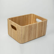 Paulownia Wood Ribbed Storage Bin