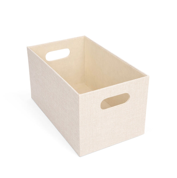 Linen-Weave Fabric Storage Bin