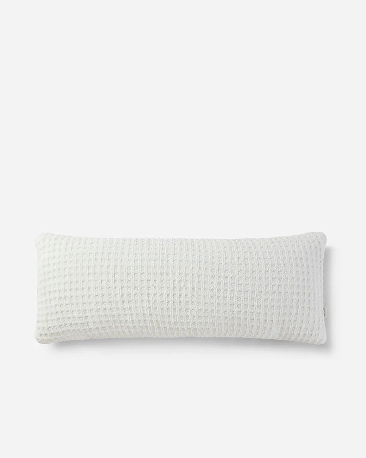 Waffle-Knit Memory Foam Lumbar Pillow – pillows, in taupe | Roost & Roam