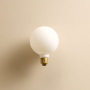 Oyster White Cone Pendant with Sphere III LED Bulb
