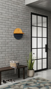 Wood-Grain Wall Key Holder with Shelf