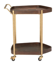 Close-up of embossed raised texture on canvas surface — Wood-Grain Tray Two-Tier Bar Cart