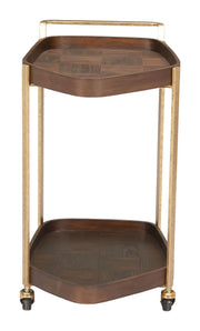 Wood-Grain Tray Two-Tier Bar Cart — alternate view or variant option