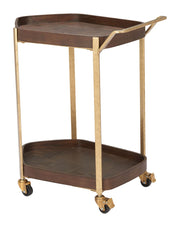Wood-Grain Tray Two-Tier Bar Cart — scale reference and proportion detail