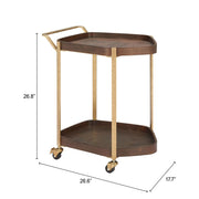 Wood-Grain Tray Two-Tier Bar Cart — packaging and unboxing view