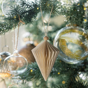 Clear Glass Gold Leaf Ornaments, Set of