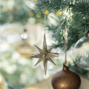 Gold Glitter Starburst Tree Ornament