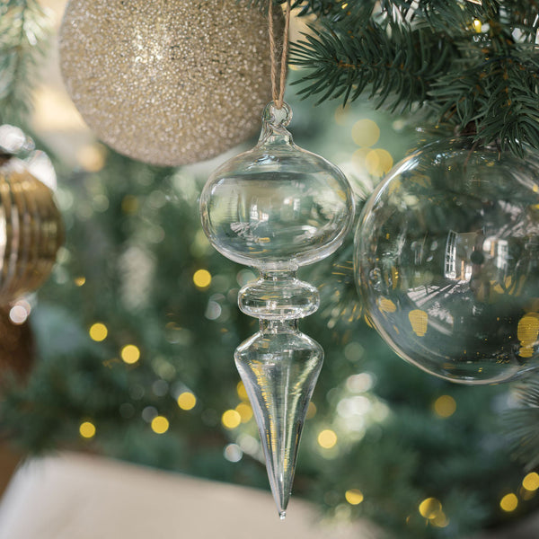 Clear Glass Ball Ornaments, Set of 6