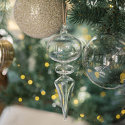 Beaded Cream Glass Ball Ornament