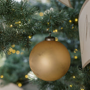 Matte Antique Gold Glass Ornament Set
