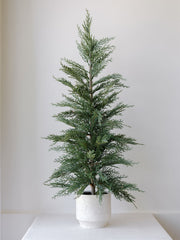 Faux Cedar Trees, Set of 2