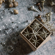 Gold Glitter Starburst Ornaments, Set of 4