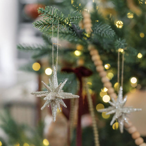Gold Glitter Starburst Tree Ornament