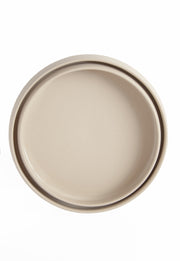 Hand-Thrown Stoneware Dinner Plate — back and side profile detail