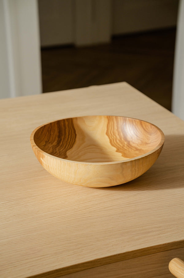 Close-up of material and construction detail — Hand-Carved Wood Nesting Bowl Set