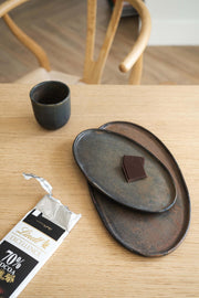 Reactive Glaze Oval Stoneware Platter