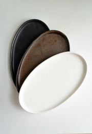 Reactive Glaze Oval Stoneware Platter — packaging and unboxing view
