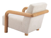 Boucle Upholstered Wood-Arm Accent Chair — alternate view or variant option
