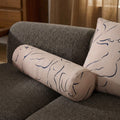 Figure Print Cotton Bolster Pillow