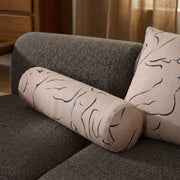 Figure Print Cotton Bolster Pillow