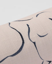Figure Print Cotton Bolster Pillow