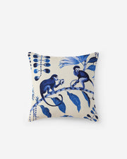 Printed Cotton Botanical Monkey Pillow – pillows, in off white | Roost & Roam