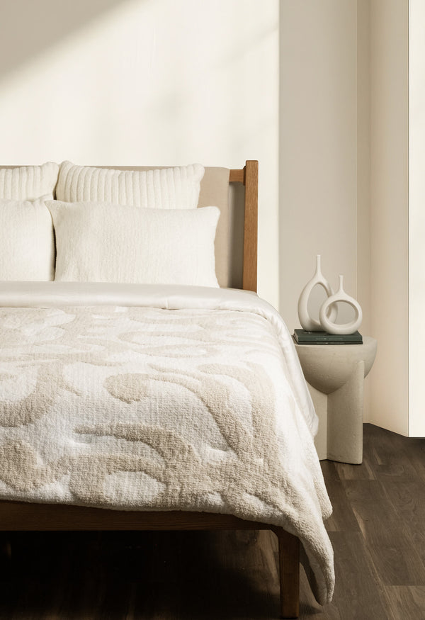 Tonal Boucle-Texture Casablanca Comforter – comforters (view 4) | Roost & Roam