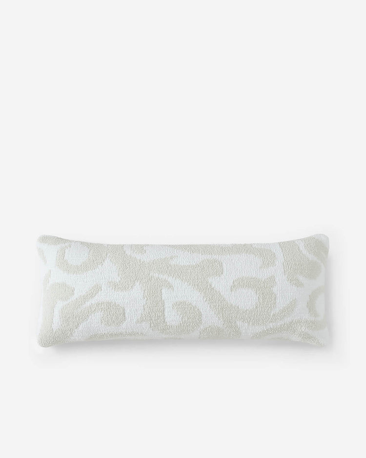 Moroccan-Pattern Plush Lumbar Pillow – pillows, in oatmeal - off white | Roost & Roam
