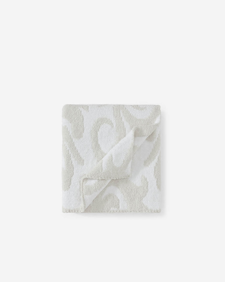 Reversible Double-Knit Patterned Throw – throws, in taupe - off white | Roost & Roam