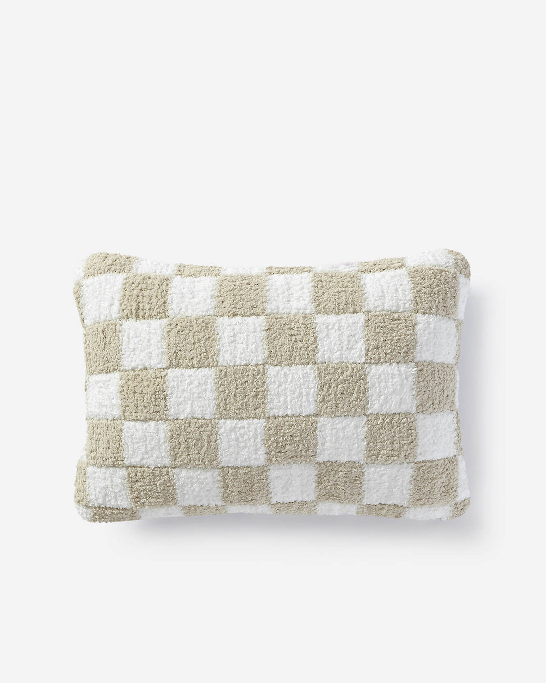 Checkerboard Boucle Lumbar Pillow – pillows, in mocha - sahara tan | Roost & Roam
