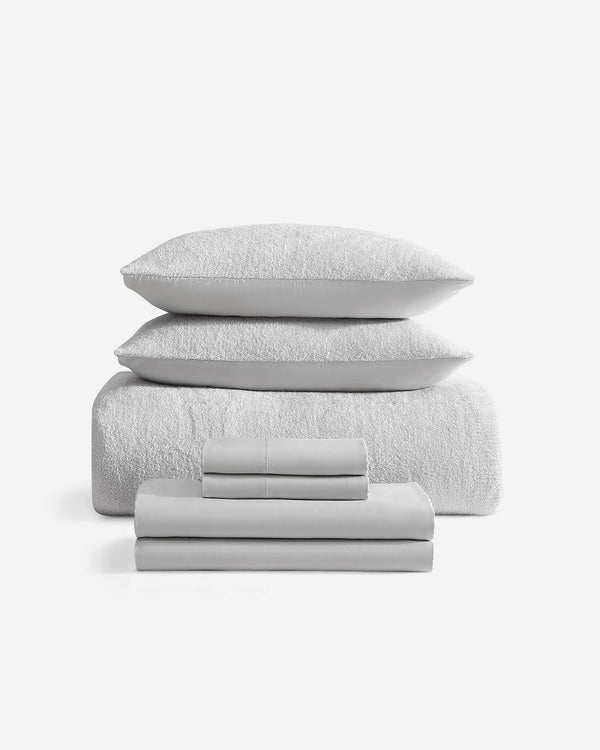 Bouclé Lyocell Bed Bundle – bundle, in pearl gray | Roost & Roam