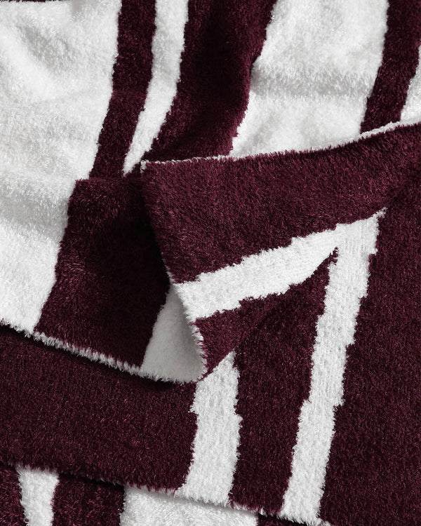 Brushstroke Stripe Plush Bed Blanket – bed blankets (view 2) | Roost & Roam