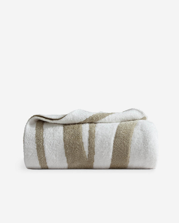 Brushstroke Stripe Plush Bed Blanket – bed blankets (view 4) | Roost & Roam