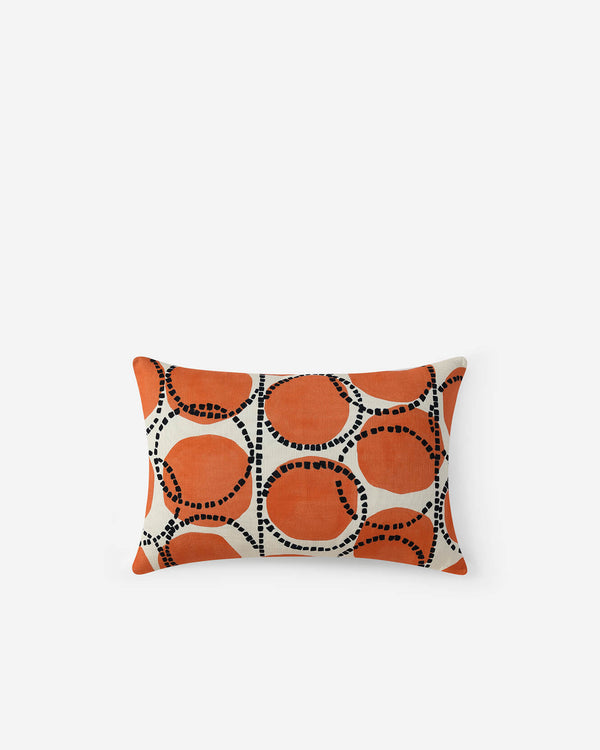 Printed Cotton Slub Lumbar Pillow