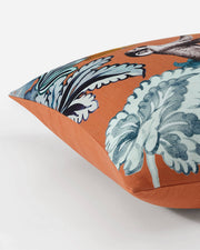 Printed Cotton Jungle Throw Pillow