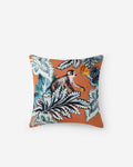 Printed Cotton Jungle Throw Pillow