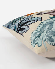 Printed Cotton Jungle Throw Pillow