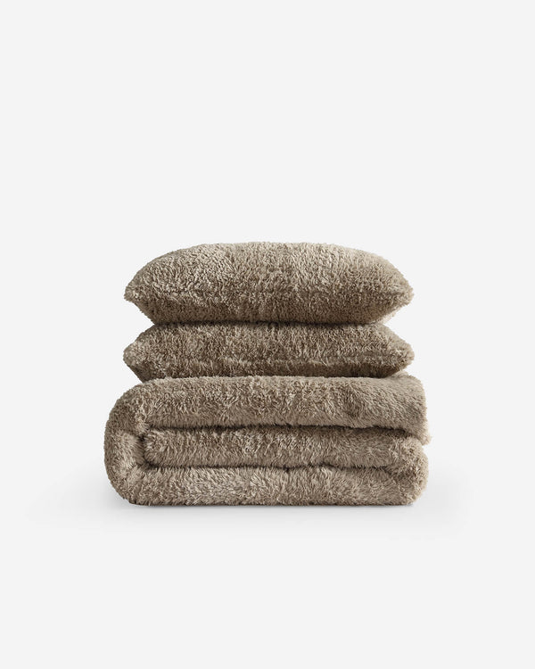 Faux Fur Comforter and Sham Bundle – bundle, in white | Roost & Roam