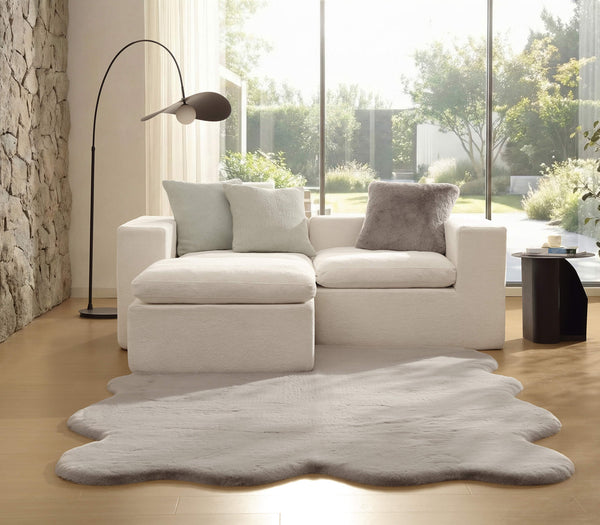 Faux Fur Scallop-Edge Area Rug – rugs (view 2) | Roost & Roam