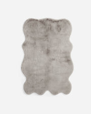 Faux Fur Scallop-Edge Area Rug – rugs, in white | Roost & Roam
