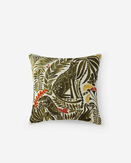 Cotton Wildlife Print Throw Pillow